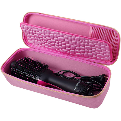 Case compatible with Revlon One-Step Hair Dryer & Volumizer Hot Air Brush, Blow Dryer Organizer Storage Bag (Pink)