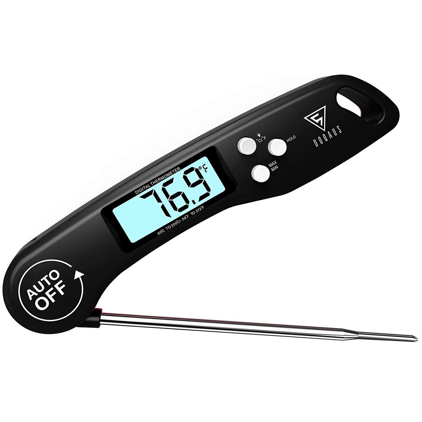 DOQAUS Meat Thermometer [Upgraded 2021], Instant Read Food Thermometer for Cooking, Digital Kitchen Thermometer Probe with Backlit & Reversible Display, Cooking Thermometer for Turkey Grill BBQ Candy