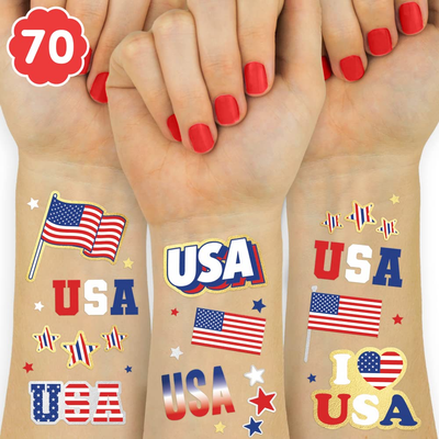 Xo, Fetti Fourth of July Decorations Tattoos - 70 Styles | Red White and Blue Party Supplies, 4Th of July, USA Flag, Memorial Day