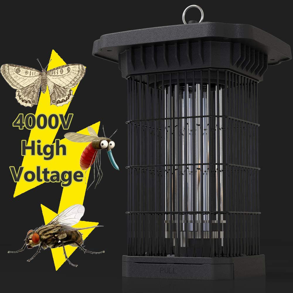 2020 Newest Electric Bug Zapper 4000V, Powerful Mosquito Killer w/ 18W Trap Light, Large Insect Lamp, Pest Control System, Metal Gnat Trap Fly Catcher - IPX4 Waterproof