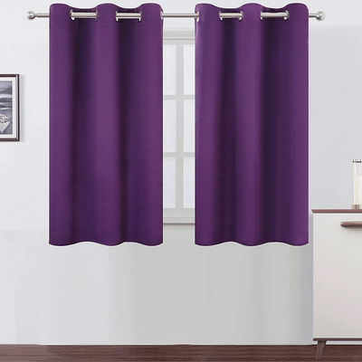 LEMOMO Purple Thermal Blackout Curtains/38 x 54 Inch/Set of 2 Panels Room Darkening Curtains for Bedroom