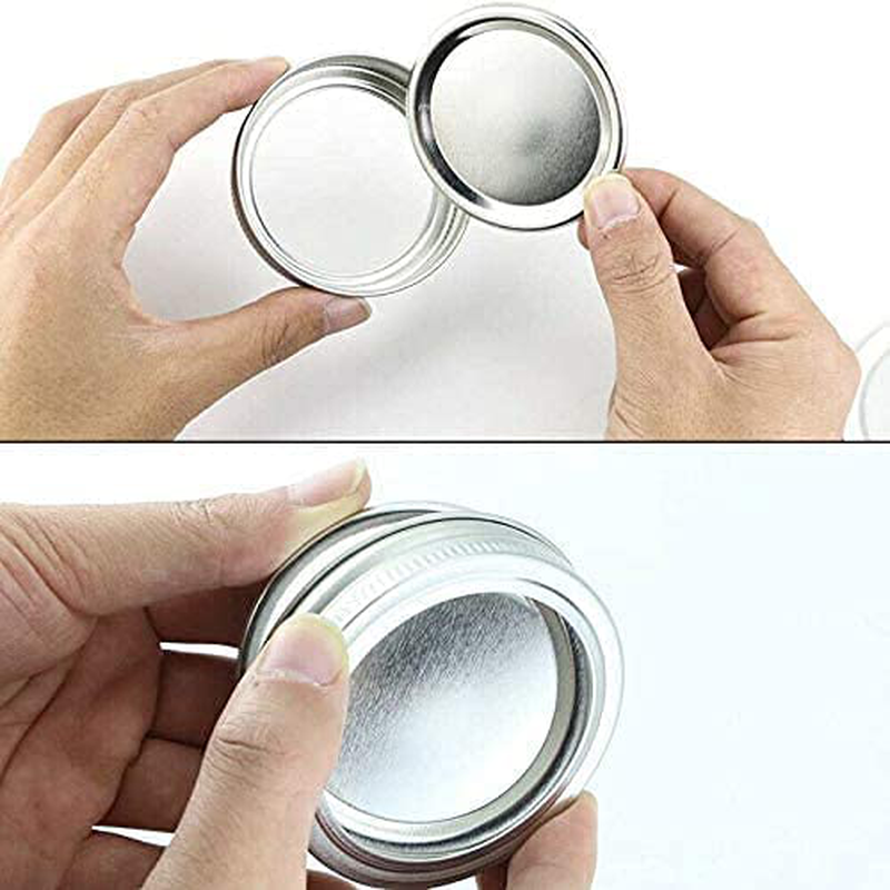 Canning Lids and Rings Regular Mouth - Mason Jar Lids Regular Mouth with Silicone Seals Rings for Ball or Kerr Jars, Rust-Proof Split-Type Leak Proof, Silver/24 Count (Lids&Rings)