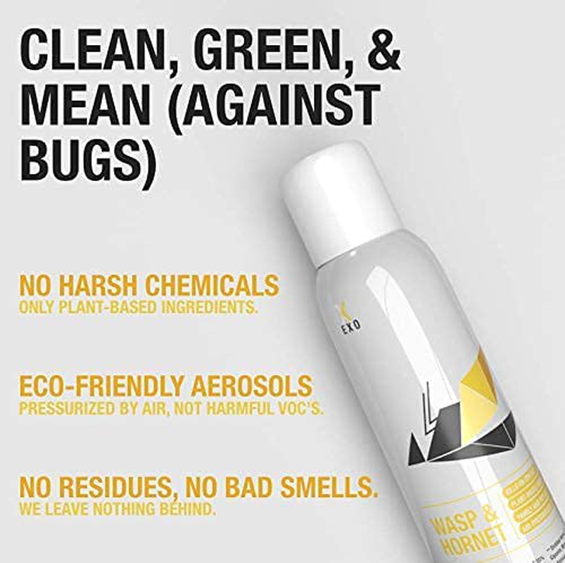 EXO XO Pyur Solutions Insecticide Non-Toxic, Bug-Free, Wasp & Hornet Killer - Biodegradable Spray - Outdoor