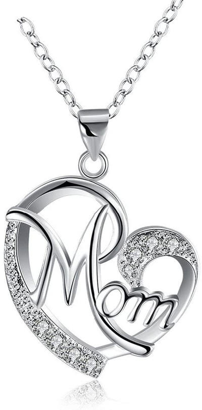 Gifts for Mom Mother Necklace Pendant Sterling Silver for Women Love Heart Mom