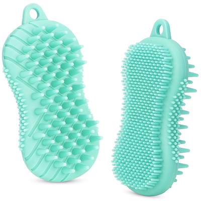 Hair Scalp Massager Shampoo Brush, Wantgor 2 in 1 Silicone Body Scrubber Double Sided Bath Shower Cleansing Brush