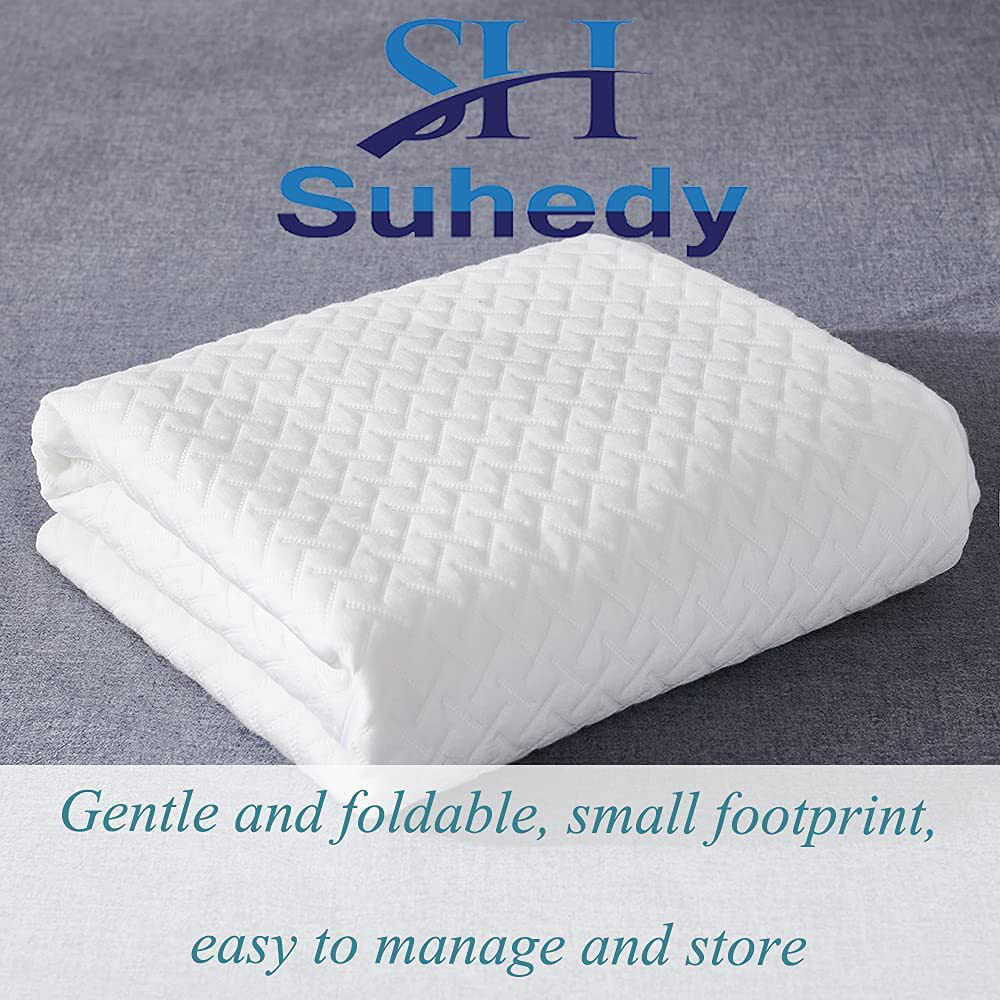 Suhedy Premium Waterproof Mattress Protector，Noiseless Mattress Topper，3D Bamboo Air Fabric Ultra Soft Breathable Mattress Pad Cover，Fitted 8"-21" Deep Pocket，Dust-Proof，Cooling，Durable（C-King）