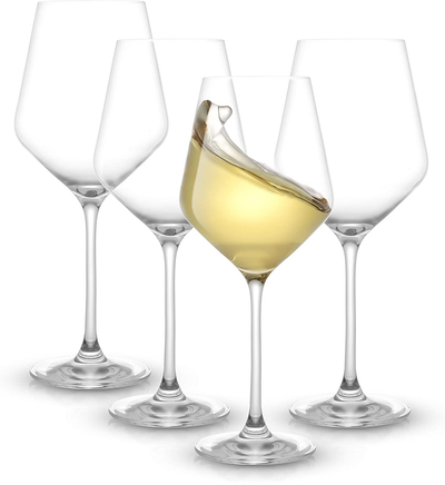 JoyJolt Layla Red Wine Glasses, Set of 4 Italian Wine Glasses, 17 oz Clear Wine Glasses – Made in Europe