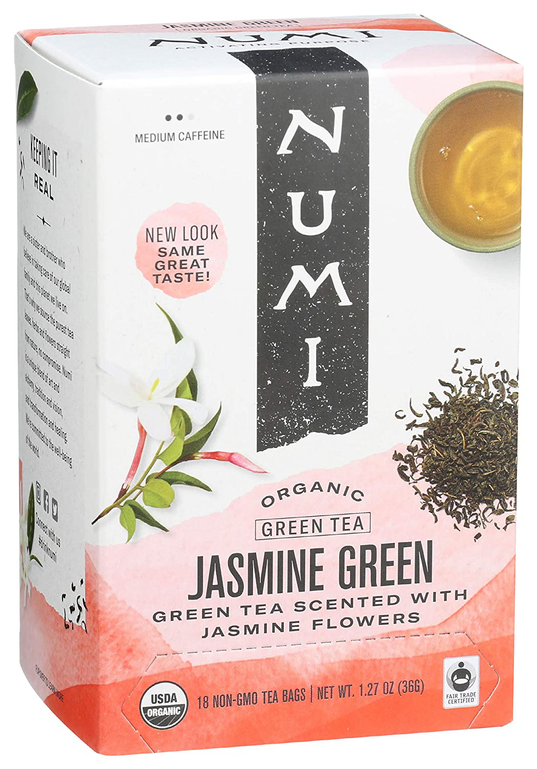 Numi Organic Tea Jasmine Green, 18 ct