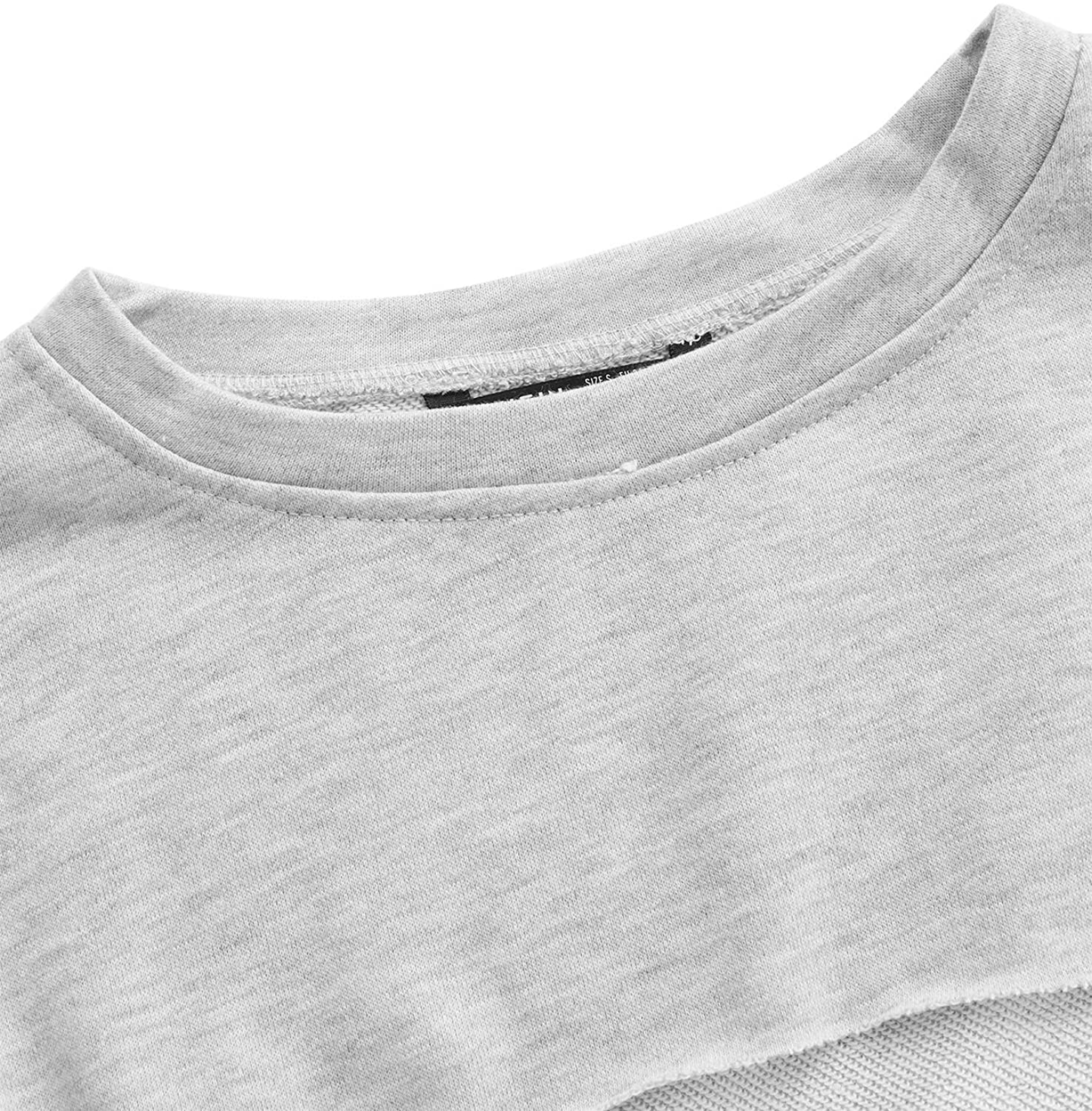 SweatyRocks Women's Casual Solid Cut Out Front Long Sleeve Pullover Crop Top Sweatshirt