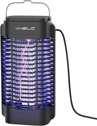 VANELC Bug Zapper, Electric Mosquito Killer Lamp, Light-Emitting Flying Insect Trap, Insect Fly Pest Attractant Trap, Effective 4200V Powered Electric Mosquito Zappers for Patio, Outdoor, Indoor