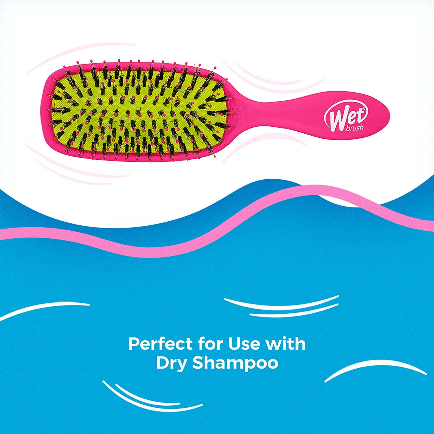 Wet Brush Shine Enhancer Hair Brush – Pink - Exclusive Ultra-Soft Intelliflex Bristles - Natural Boar Bristles Leave Hair Shiny and Smooth for All Hair Types - for Women, Men, Wet and Dry Hair