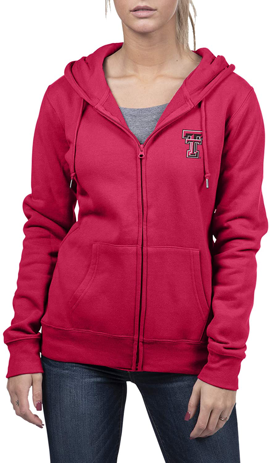 Top of the World Womens Essential Full Zip Fleece Hoodie Sweatshirt