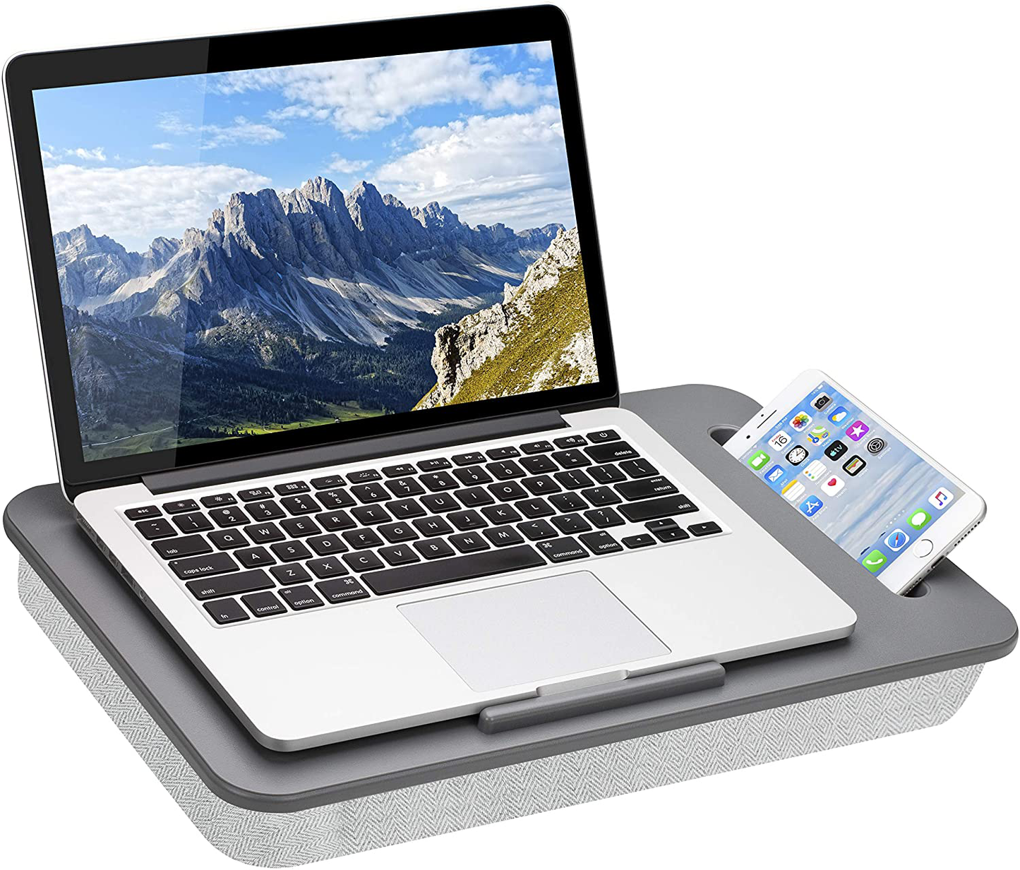 Lap Desk with Device Ledge and Phone Holder Fits up to 15.6 Inch Laptops