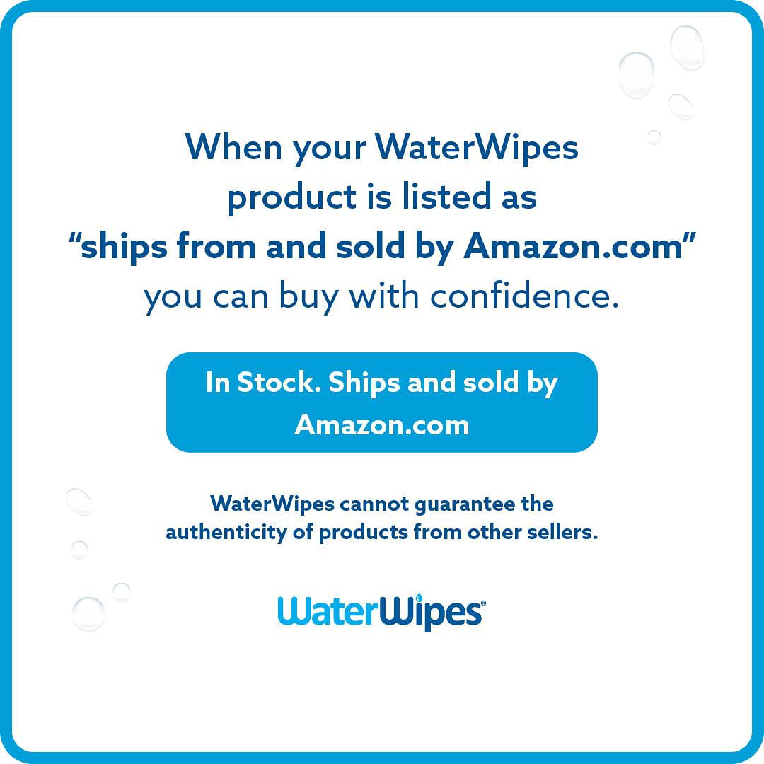 Baby Wipes, WaterWipes Sensitive Baby Diaper Wipes, 99.9% Water, Unscented & Hypoallergenic