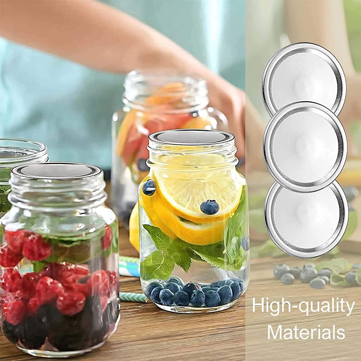 50-Count Canning Lids Regular Mouth for Mason Jars Ball, Kerr Jars 100% Fit & Airtight for Regular Mouth Jars Food Grade Material