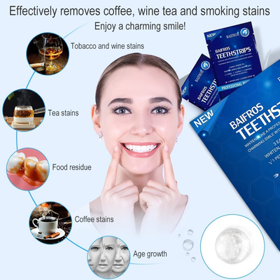 Teethstrips for Whitening, 30 Pcs Teeth Whitening Kit for Sensitive Teeth Helps Remove Smoking Coffee Soda Wine Stain