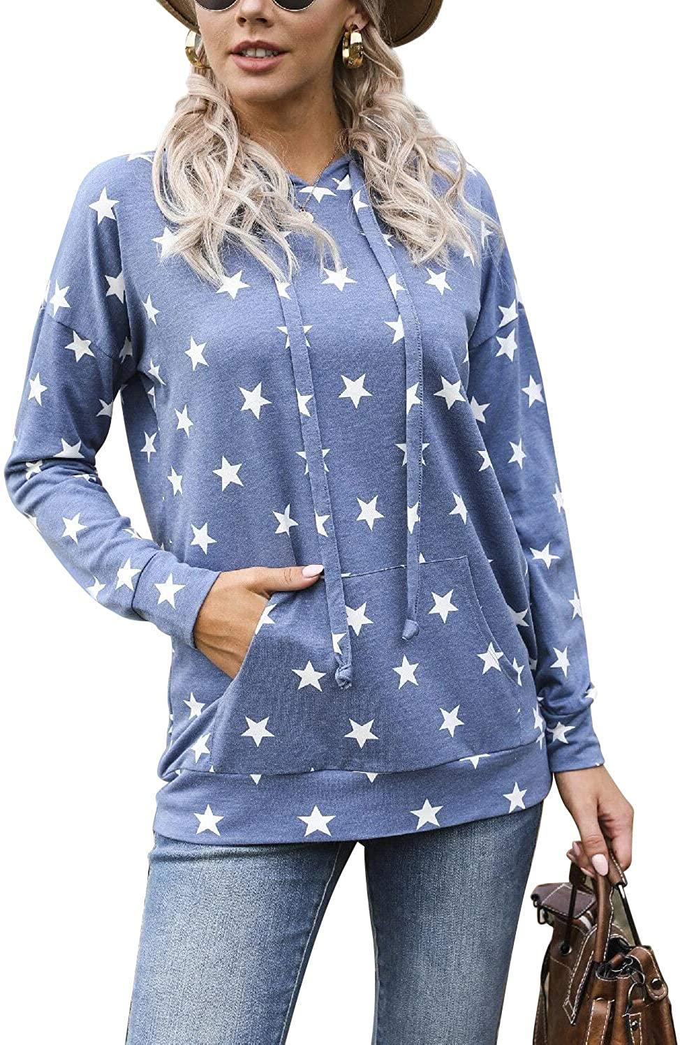 GRECERELLE Women's Floral Long Sleeve Casual Sweatshirts Tunic Tops With Pockets