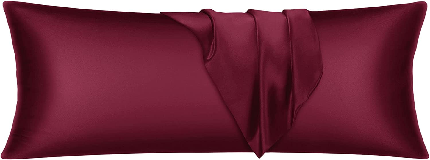Satin Pillowcase for Hair and Skin,Standard Size Pillowcase Set of 2 with Envelope Closure,Soft Silky Pillow Cases 2 Pack(20X26 Inches,White)