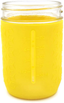 minliving Silicone Mason Jar Protector Sleeve 8oz (Half Pint) Fits Ball, Kerr Regular-Mouth Jars, Kids Cup Holder (Yellow, 1) Jar not included previously known as HallGEMs