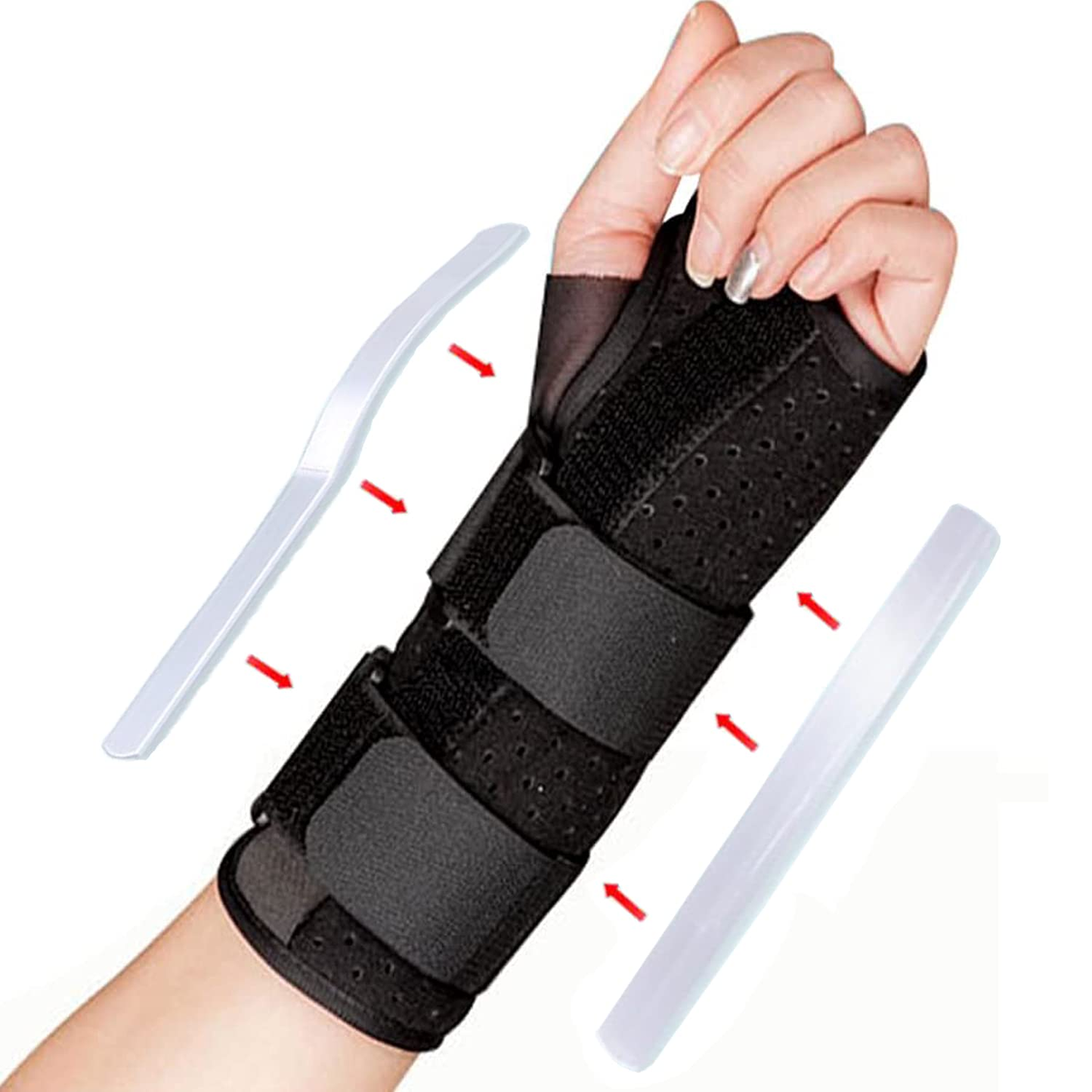 Wrist Support Brace Adjustable & Breathable Wrist Splint-Lightweight Splint with Cushioned Pads for Carpal Tunnel, Relief Pain, Tendonitis, Arthritis