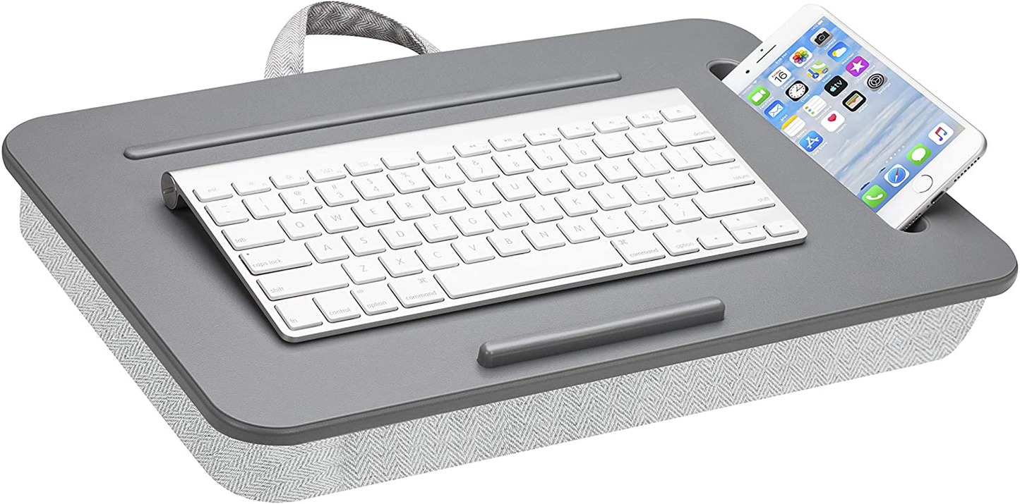 Lap Desk with Device Ledge and Phone Holder Fits up to 15.6 Inch Laptops