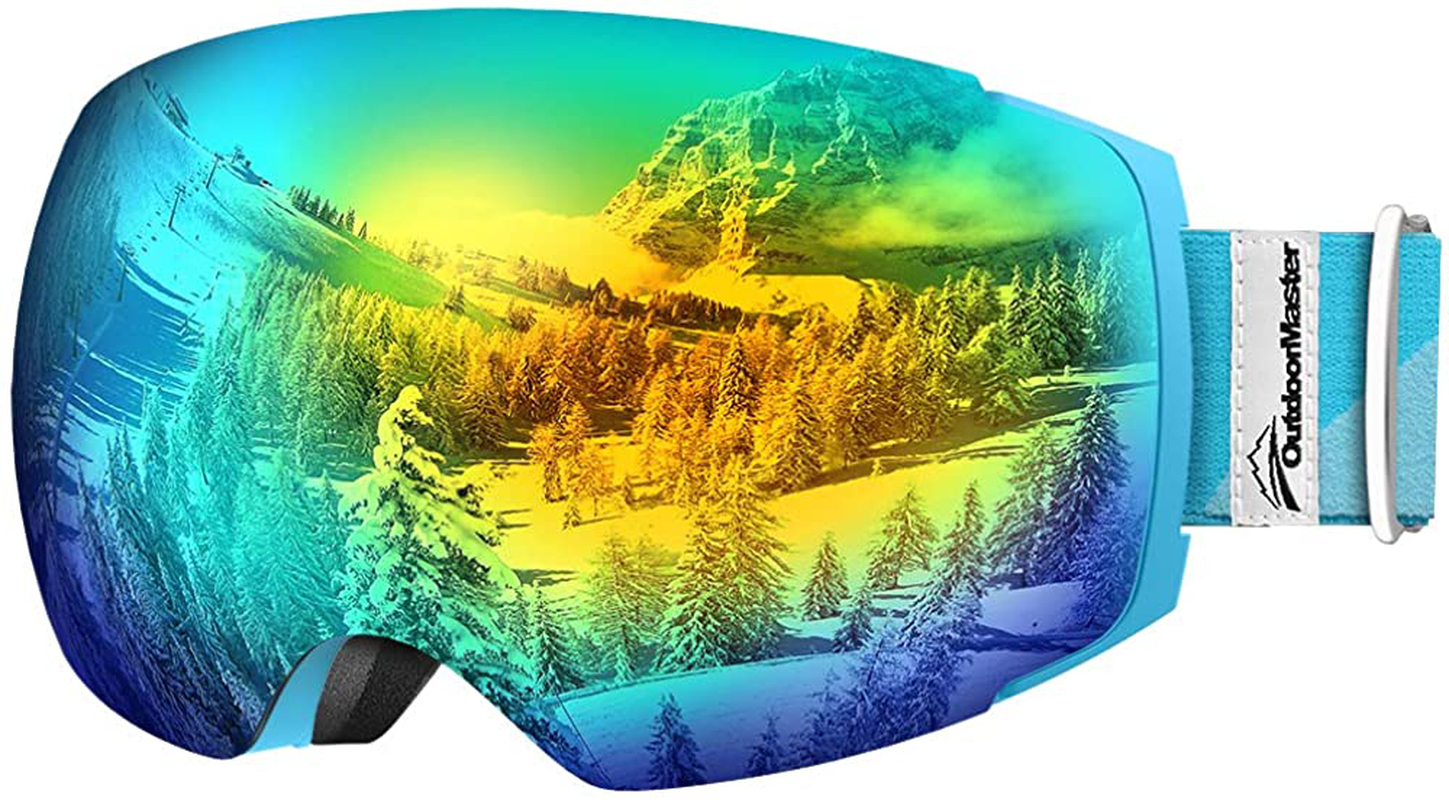 Outdoormaster Ski Goggles PRO - Frameless, Interchangeable Lens 100% UV400 Protection Snow Goggles for Men & Women