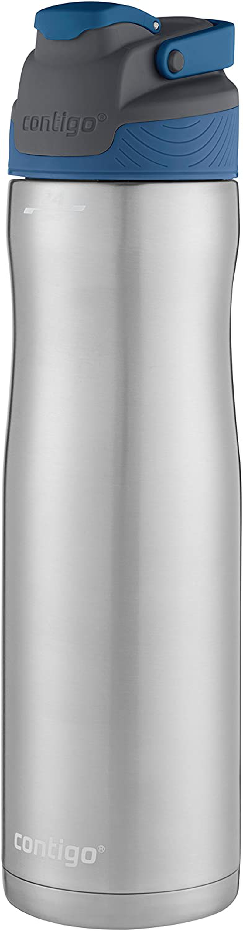 Contigo Autoseal Chill Stainless Steel Water Bottles, 24 Oz, SS/Monaco & Monaco, 2 Pack