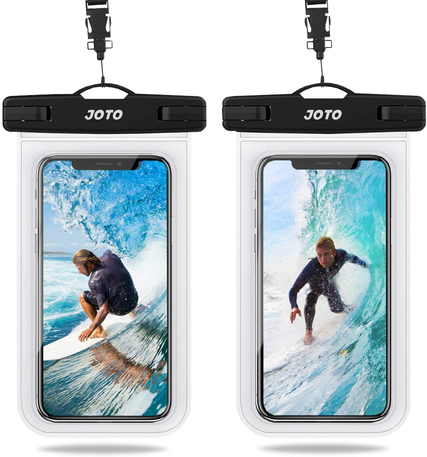 JOTO Universal Waterproof Pouch, IPX8 Waterproof Cellphone Dry Bag Underwater Case for iPhone 12 Pro Max 11 Pro Max Xs Max XR X 8 7 6S, Galaxy S20 Ultra S10 Note10 9 up to 7" -2 Pack