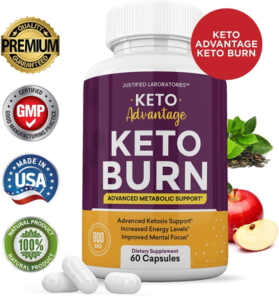 Keto Advantage Keto Burn Pills Includes Apple Cider Vinegar Gobhb Exogenous Ketones Advanced Ketogenic Supplement Ketosis Support for Men Women 60 Capsules