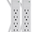 Belkin Power Strip Surge Protector - 6 AC Multiple Outlets, 2 Ft Long Heavy Duty Metal Extension Cord for Home, Office, Travel, Computer Desktop & Phone Charging Brick - 200 Joules, White (2 Pack)