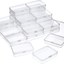 24 Packs Small Clear Plastic Beads Storage Containers Box with Hinged Lid for Storage of Small Items, Crafts, Jewelry, Hardware