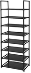 4 or 8 Tiers Black Sturdy Shoe Rack Shelf Non-Woven Fabric Shoe Tower Organizer