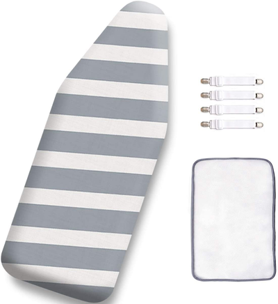 12.5 x 30 Inch Mini Ironing Board Cover with Iron Cover and Extra Thick Pad,Resists Scorching and Staining