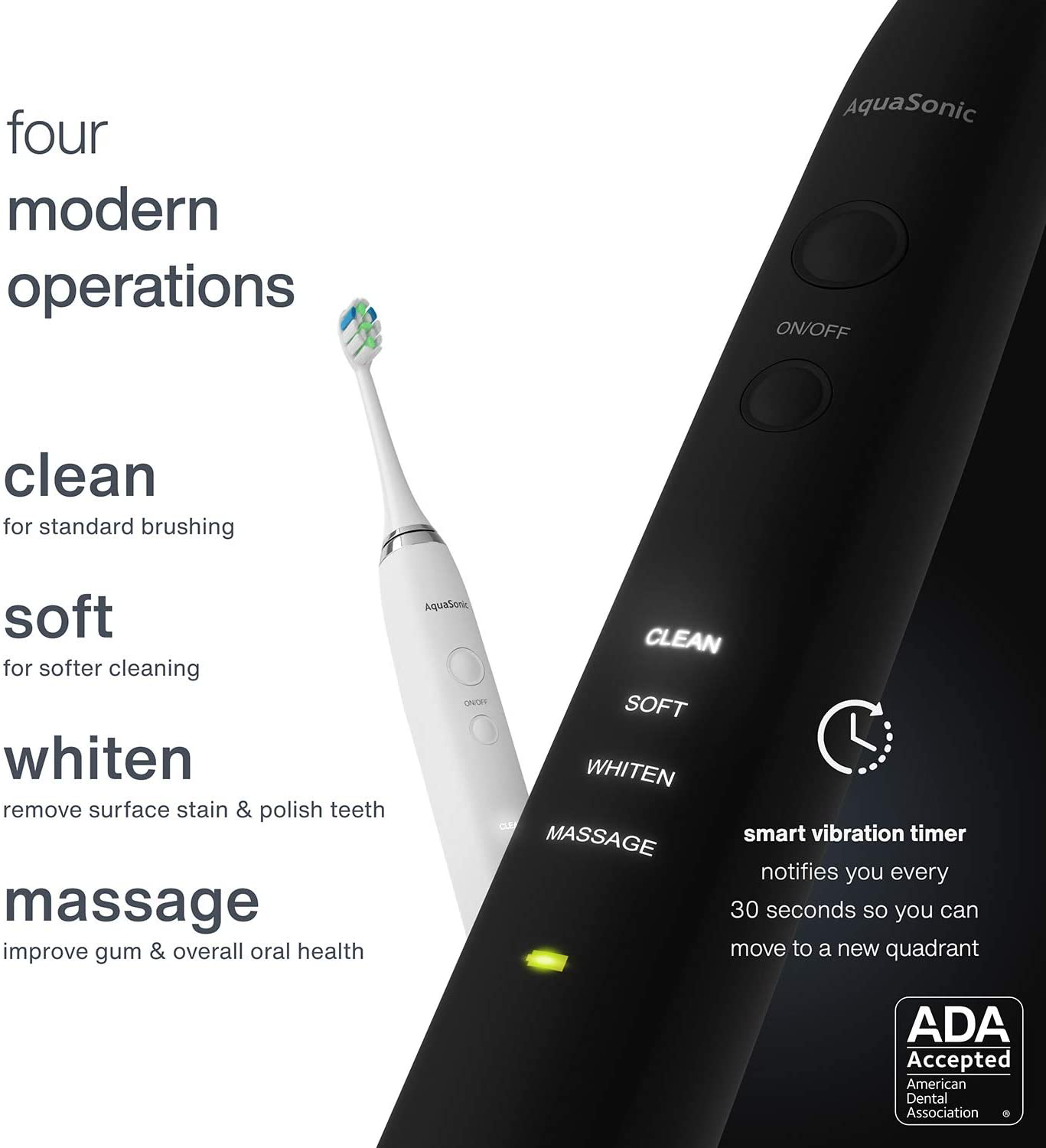 Ultra Whitening 40,000 VPM Electric Smart ToothBrushes - UV Sanitizing & Wireless Charging Base - 10 ProFlex Brush Heads & 2 Travel Cases