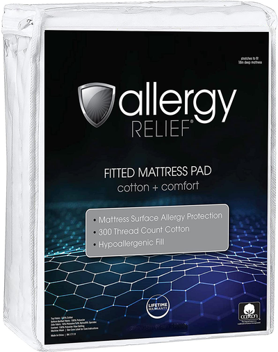 Allergy Relief Fitted Mattress Pad, Full