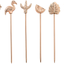 Stainless Steel Cocktail Picks or Martini Sticks, Reusable Toothpicks for Drinks or Bloody Mary Skewers, Garnish Sticks for Appetizers, Olives or Fruits, Set of 6, Rosegold