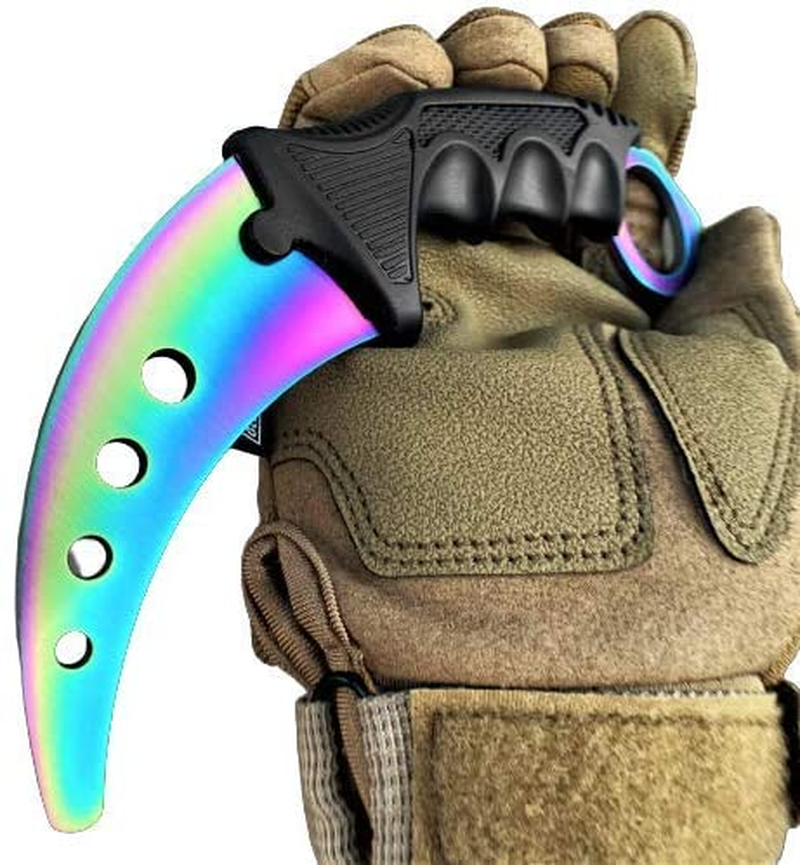 Tactical Knife Hunting Knife Survival Knife 7.5" Training Karambit NO Edge Fixed Blade Knives Camping Accessories Camping Gear Survival Kit Survival Gear and Equipment Tactical Gear 
