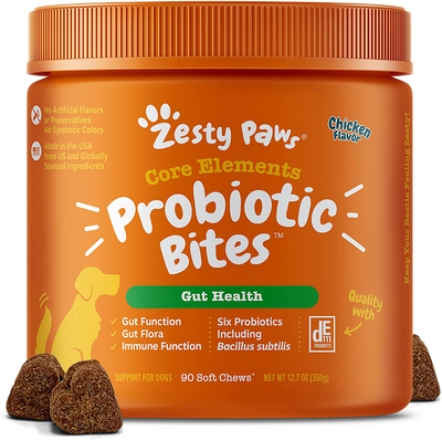 Zesty Paws Probiotic for Dogs - Probiotics for Gut Flora, Digestive Health, Occasional Diarrhea & Bowel Support Soft Chews for Pet Immune System