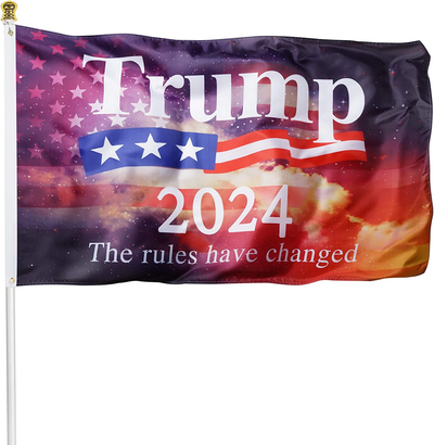 Premium Flag for Trump 2024 Heavyweight 2X 100D Polyester 3X5 Ft the Rules Have Changed Banner with Brass Grommets Indoor Outdoor Decoration