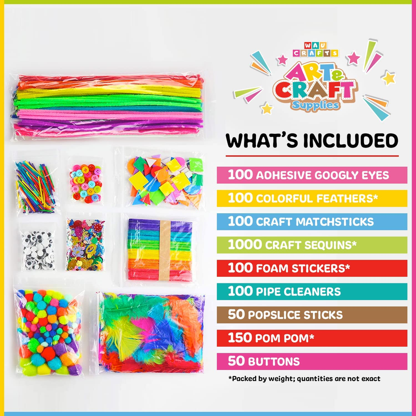 Crafts Arts and Crafts Supplies for Kids - 1750 Pcs Crafting for School Kindergarten Homeschool - Supplies Set for Kids Craft Art - Supply Kit for Toddlers and Kids Age 2 3 4 5 6 7 8 9