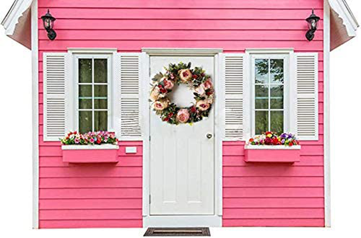 Peony Spring Wreath for Front Door, Handmade Pink Floral Wreath Artificial Spring Garland Wreath for Front Door Wall Wedding Party Home Deco