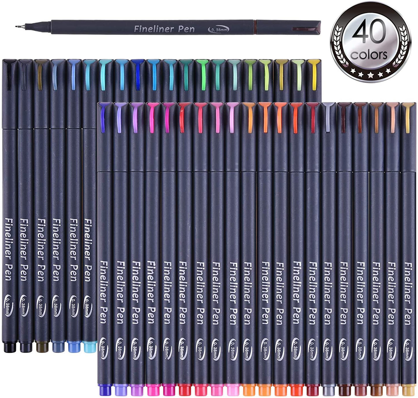 45 Pack Journal Planner Pens Colored Pens, 40 Colors Drawing Pens with 5 Stencils, Fineliners for Journal Planner Note Calendar Writing Coloring, Drawing & Detailing School Office Art Supplies