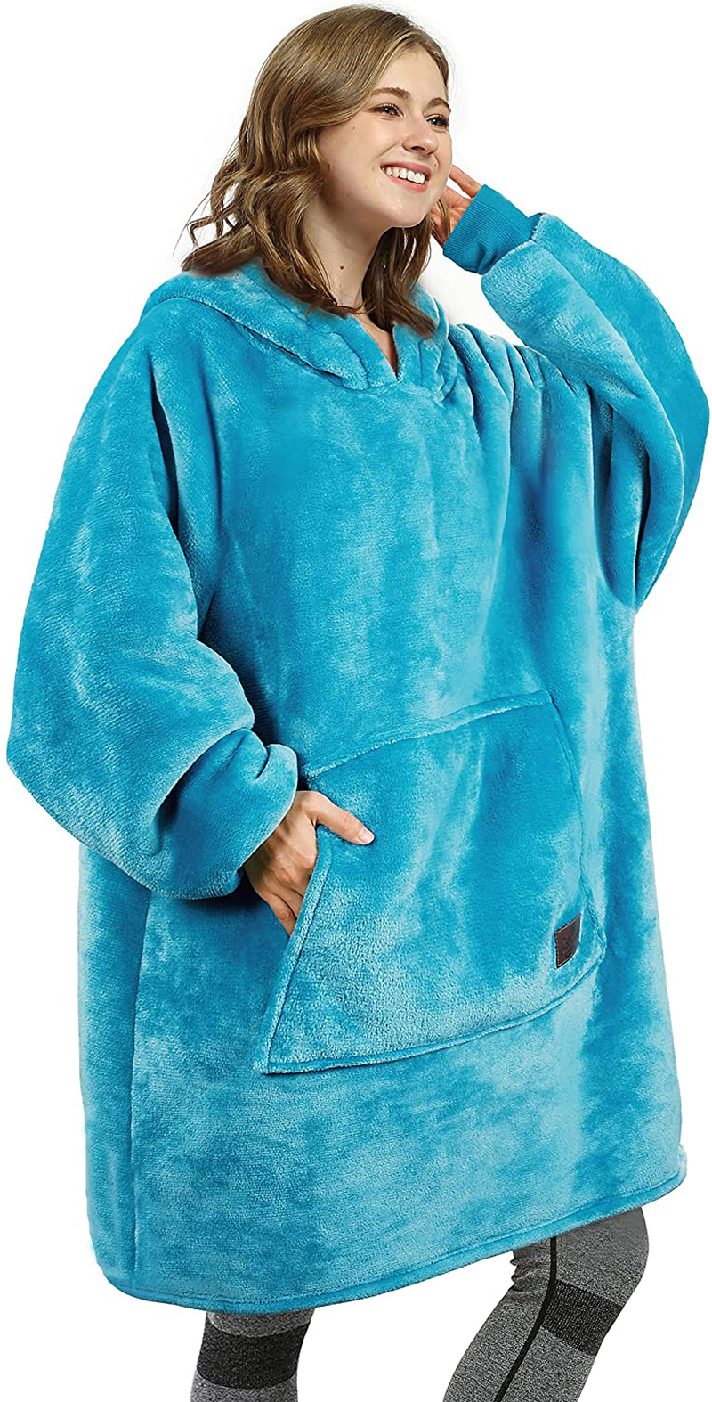 Catalonia Oversized Wearable Blanket Hoodie Sweatshirt, Comfortable Sherpa Lounging Pullover for Adults Men Women Teenagers Wife Girlfriend