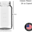 Mason Jars 24oz - Regular Mouth Mason Storage Jars with Lids (set of 2) Made in the USA - Mason Jars with Plastic Mason Jar Lids (24 ounce, white)