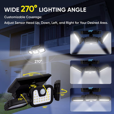 2 Pack Solar Motion Sensor Outdoor Lights with High Brightness 74 LEDS
