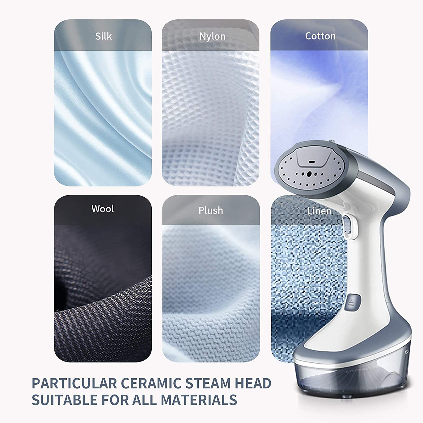 YIKA Steamer for Clothes, 300ml Hand-Held Clothes Steamer with Ceramic Iron Panel, 1200W Garment & Fabric Wrinkle Remover, 25 mins Continuous Steam, 30s Heat Up Portable Travel Clothing Steamer