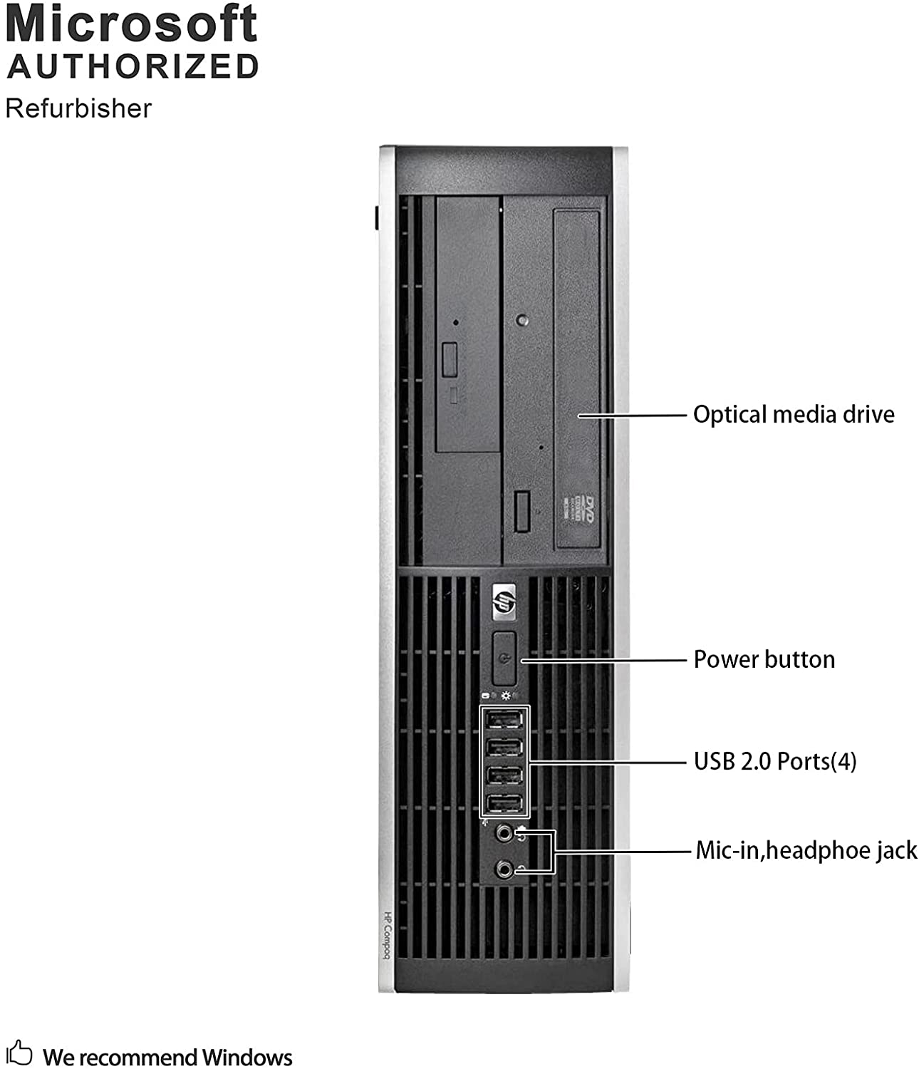 HP 8300 Elite Small Form Factor Desktop Computer, Intel Core I5-3470 3.2Ghz Quad-Core, 8GB RAM, 500GB SATA, Windows 10 Pro 64-Bit, USB 3.0, Display Port (Renewed)