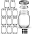 Mason Jars 16 OZ, AIVIKI Glass Regular Mouth Canning Jars with Silver Metal Airtight Lids and Bands for Canning, Jam, Honey, Wedding Favors, Shower Favors, Baby Foods, Food Storage, Overnight Oats, Dry Food, Snacks, Candies, 12 Pack 12 Whiteboard Labels