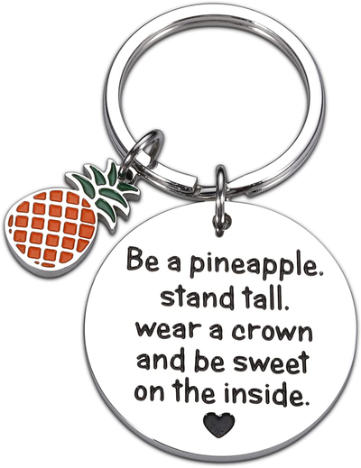 Inspirational Birthday Gifts Pineapple Keychain Gifts for Teen Girls Women Valentine Day Gifts for Her Best Friends BFF Christmas Motivational Gifts for Daughter Sister Come of Age Friendship Present