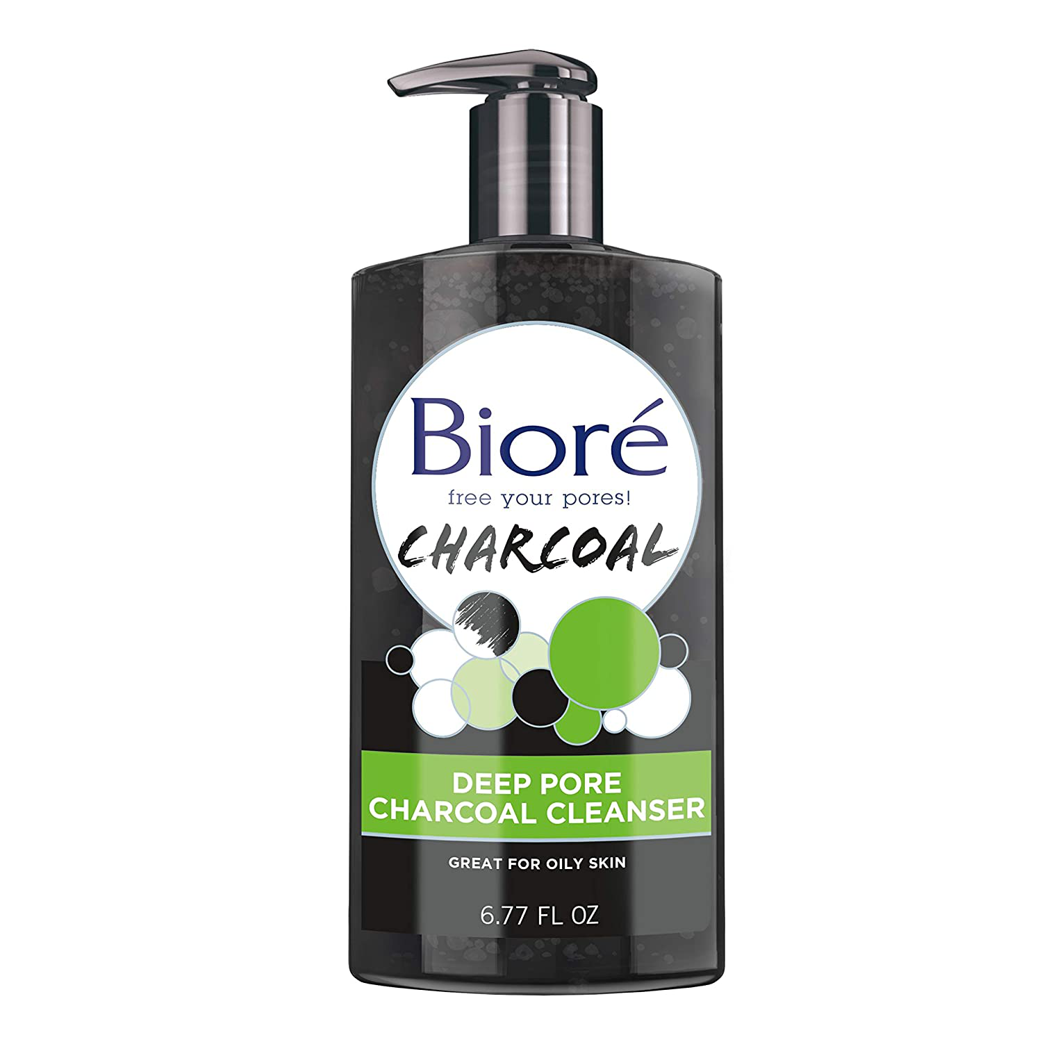 Bioré Deep Pore Charcoal Face Wash, Facial Cleanser for Dirt and Makeup Removal From Oily Skin, 6.77 Ounce